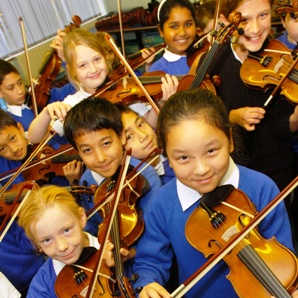 Children Playing Violins